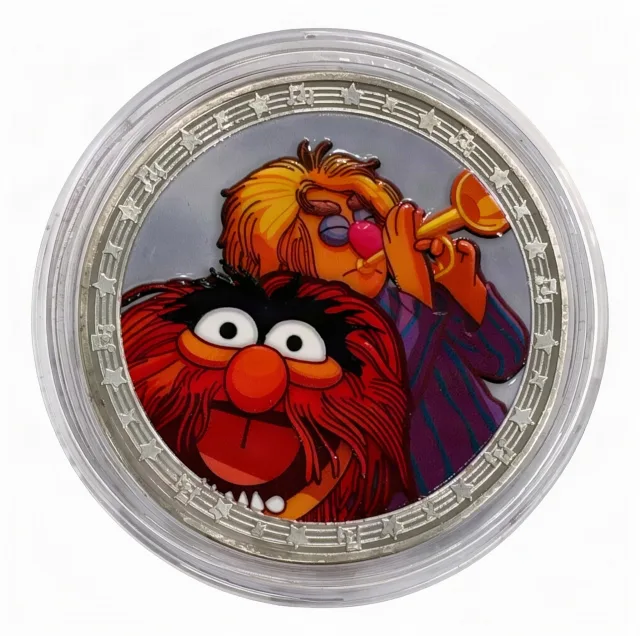 Animal & Lips Disney medallion coin, front (Rock Around the Shop, Disney's Hollywood Studios)