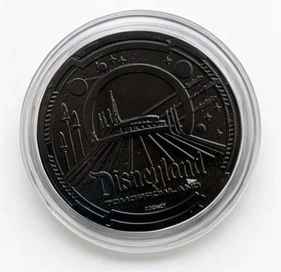 Star Tours Starspeeder Disney medallion coin, Disneyland Tomorrowland back (Space Mountain Exit, Disneyland Park)