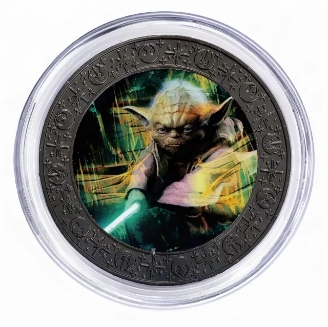 Yoda Disney medallion coin, front (Star Wars Galactic Outpost, Disney Springs)