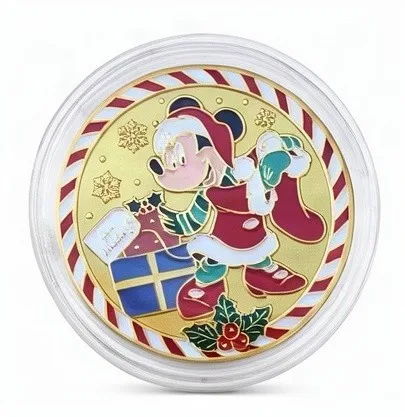 Mickey Delivering Gifts Disney medallion coin, front (World of Disney (East), Downtown Disney District)