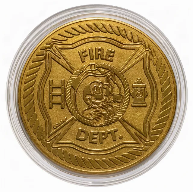 Firetruck Mater Disney medallion coin, back