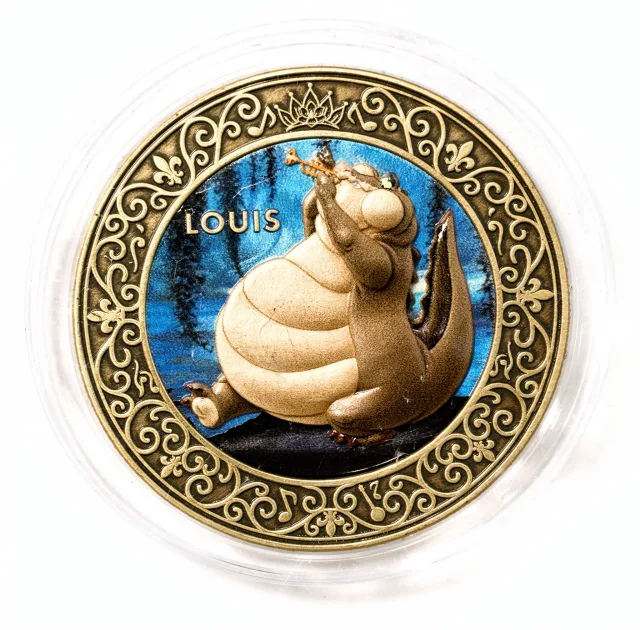 Louis Disney medallion coin, front (Tiana's Bayou Adventure, Magic Kingdom)