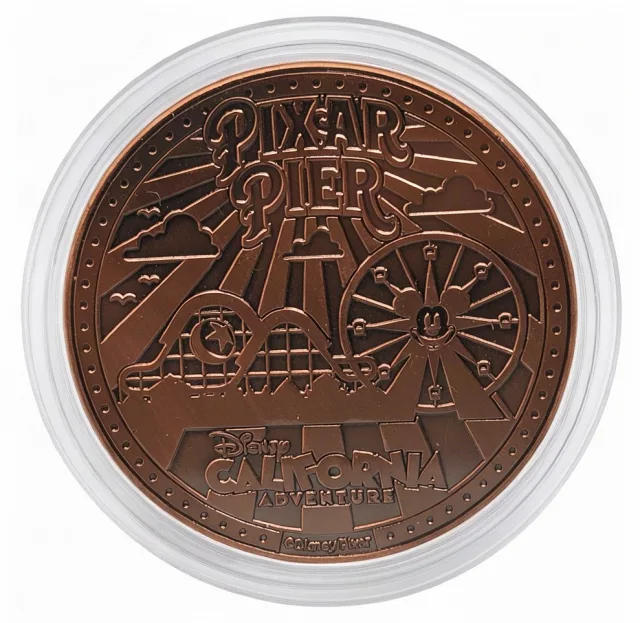 Linguini & Remy Disney medallion coin, Pixar Pier back (Bing Bong's Sweet Stuff, Disney California Adventure)