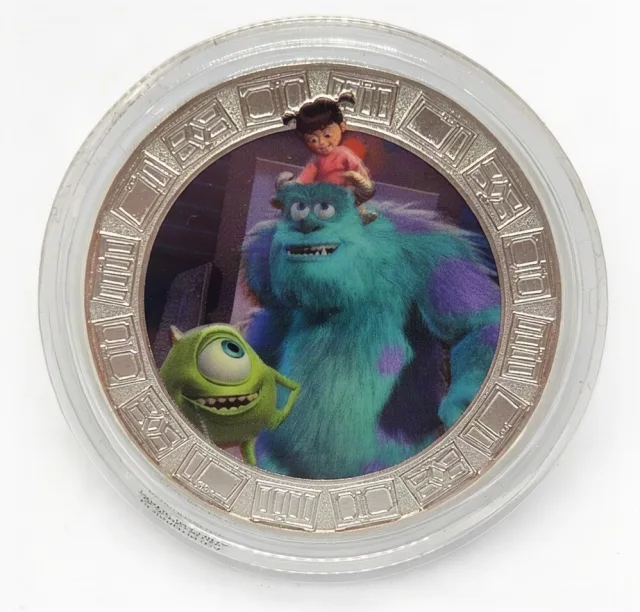 Sulley, Mike & Boo Disney medallion coin, front (Bing Bong's Sweet Stuff, Disney California Adventure)