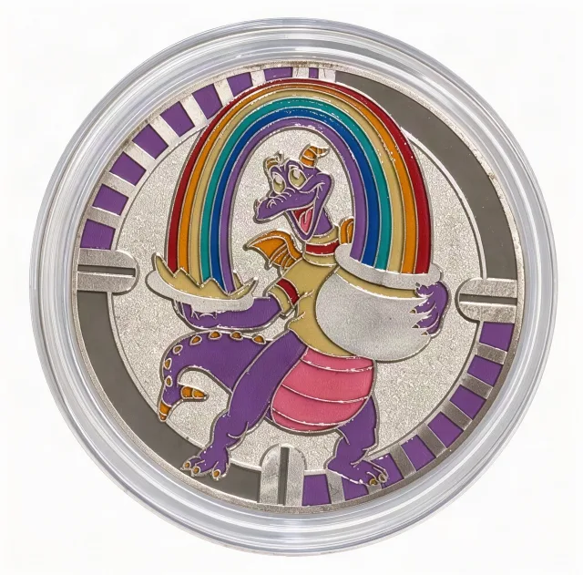 Figment Pot of Gold Disney medallion coin, front (Creations Shop, EPCOT)