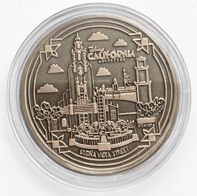 The California Adventure back of a Disney medallion coin (Oswald the Lucky Rabbit)