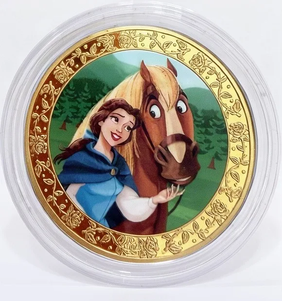 Belle & Philippe Disney medallion coin, front (Tri-Circle-D Ranch (Fort Wilderness), Resort Hotels)