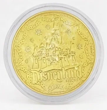 Engineer Mickey Disney medallion coin, Disneyland Resort at Christmas back (World of Disney (West), Downtown Disney District)