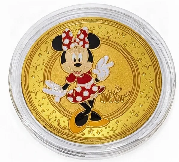 Minnie Mouse Disney medallion coin, front (Main Street Railroad Station, Magic Kingdom)