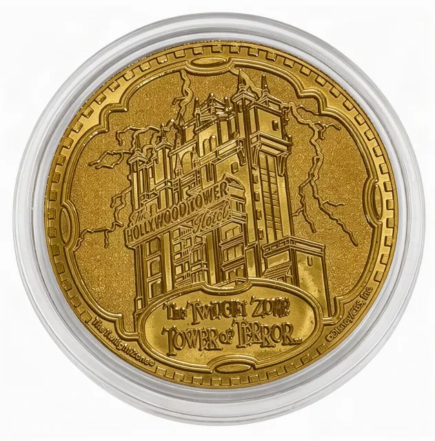 Mickey & Friends Tower Drop Disney medallion coin, back
