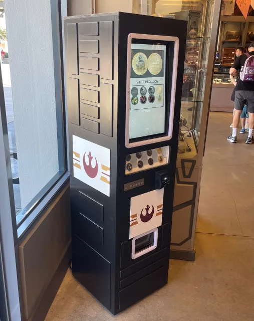 The medallion machine at Star Wars Galactic Outpost