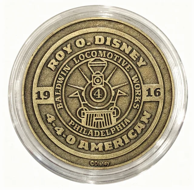 Railroad Goofy (Locomotive 42915) Disney medallion coin, back