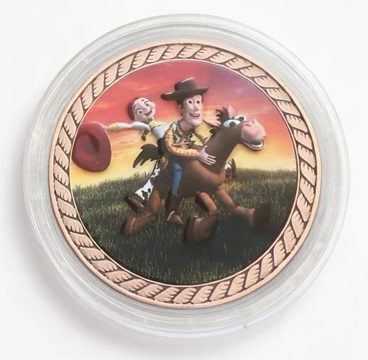Woody & Jessie on Bullseye Disney medallion coin, front (Tri-Circle-D Ranch (Fort Wilderness), Resort Hotels)