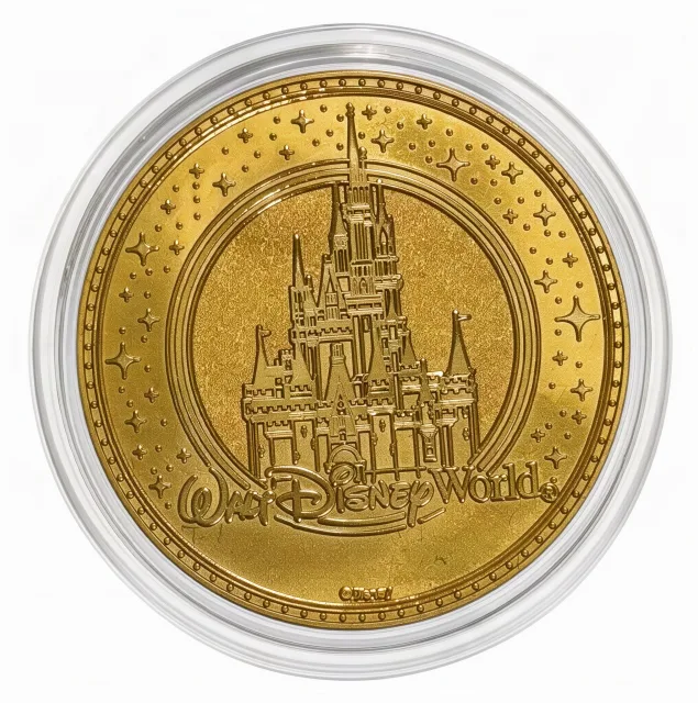 Minnie Mouse Disney medallion coin, back (Main Street Railroad Station, Magic Kingdom)