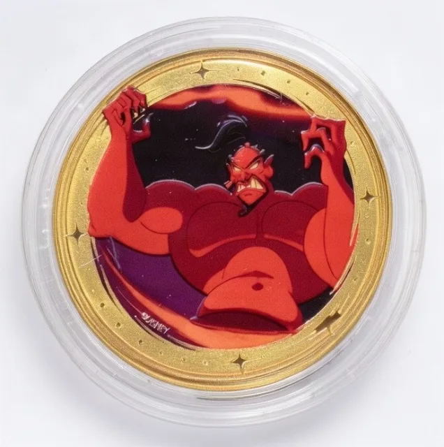 Jafar / Genie Jafar Disney medallion coin, Villains Two-Sided back (The Disneyland Story (Main Street Opera House exit), Disneyland Park)