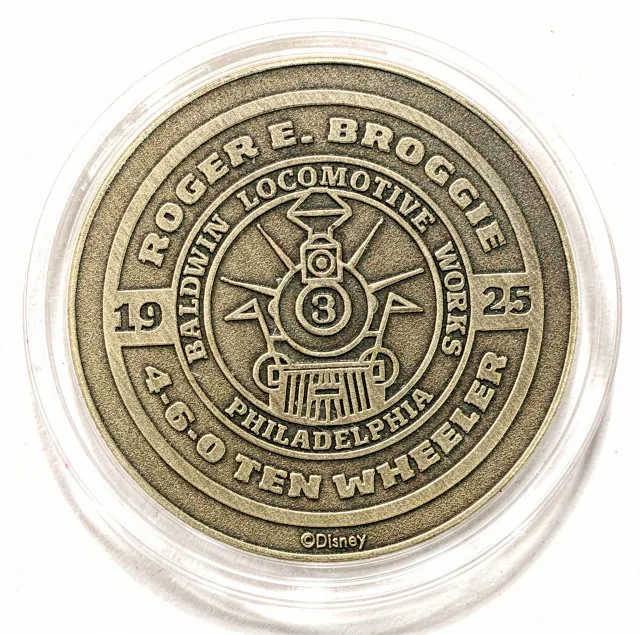 Railroad Donald (Locomotive 58445) Disney medallion coin, back