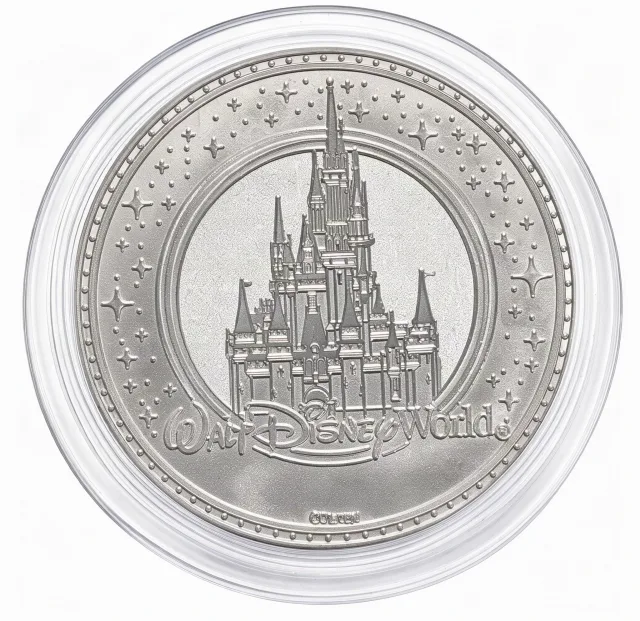 Donald Duck Disney medallion coin, back (Main Street Railroad Station, Magic Kingdom)