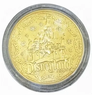 Pluto & the Reindeer Disney medallion coin, Disneyland Resort at Christmas back (World of Disney (West), Downtown Disney District)