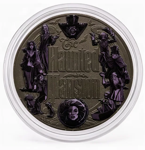 The Caretaker & His Dog (Glow in the Dark) Disney medallion coin, back (Main Street Railroad Station, Magic Kingdom)