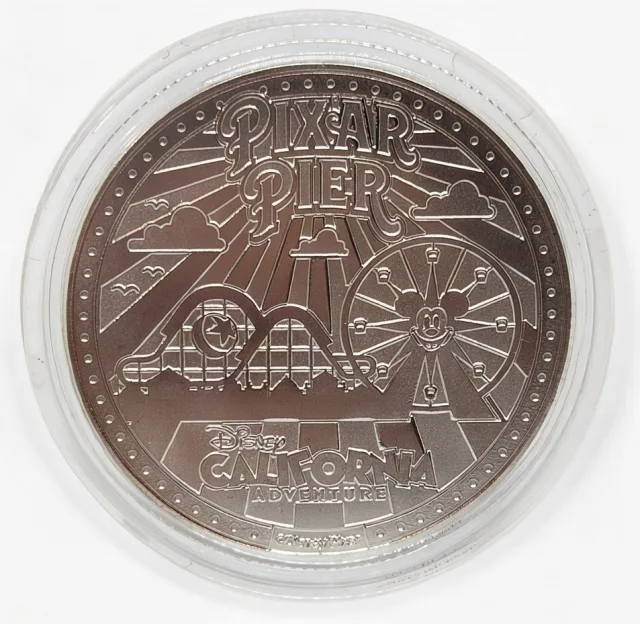 Joy & Anxiety Disney medallion coin, Pixar Pier back (Bing Bong's Sweet Stuff, Disney California Adventure)