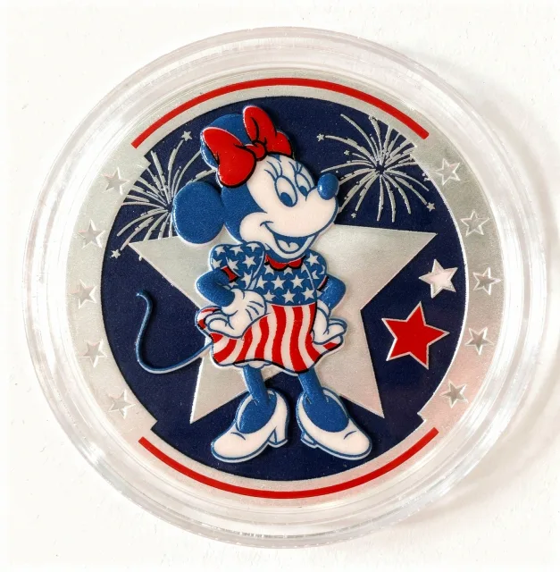 Patriotic Minnie Disney medallion coin, front (The Land Pavilion, EPCOT)