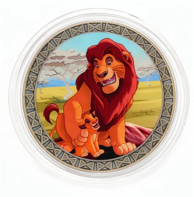 Simba & Mufasa Disney medallion coin, front (Mombasa Marketplace / Zuri's Sweets Shop, Disney's Animal Kingdom)