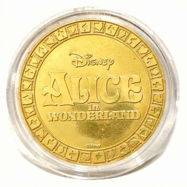 Alice & Cheshire Cat Disney medallion coin, back