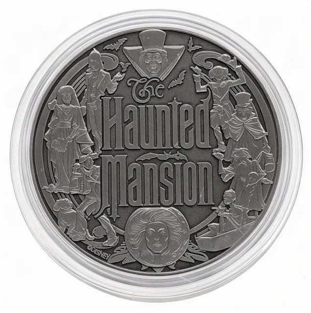 Hitchhiking Ghost 1 Disney medallion coin, back (Disney's Pin Traders, Disney Springs)