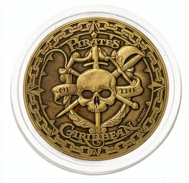 Pirate Mickey Disney medallion coin, back