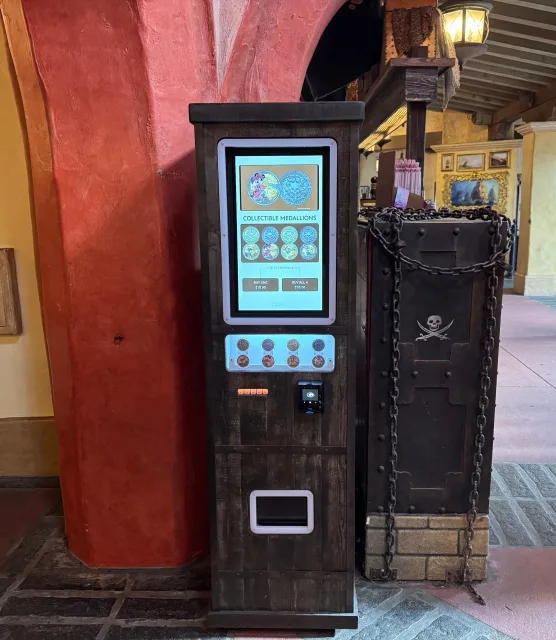 The medallion machine at Pirates of the Caribbean Shop