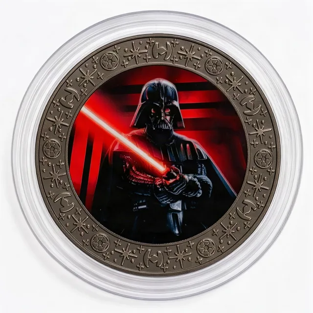 Darth Vader Disney medallion coin, front (Star Wars Galactic Outpost, Disney Springs)