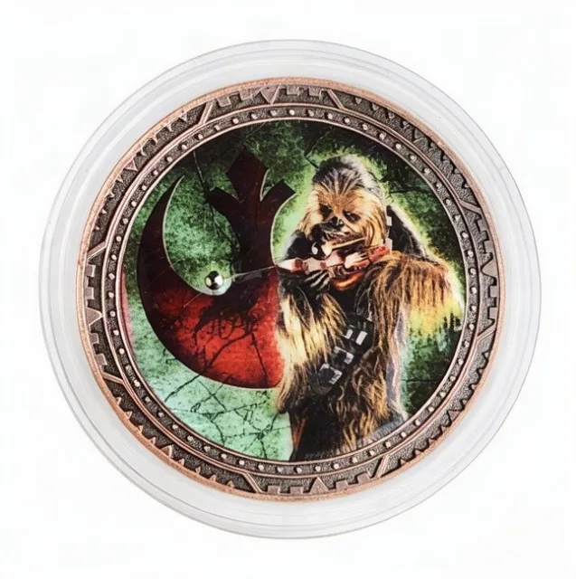 Chewbacca Disney medallion coin, front (Star Wars Trading Post, Downtown Disney District)