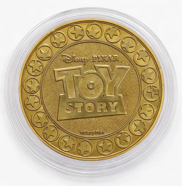 Woody & Buzz Disney medallion coin, back (Disney's Pin Traders, Disney Springs)