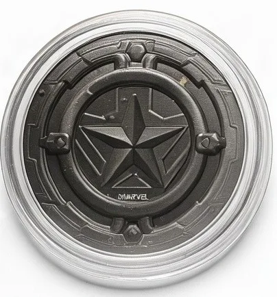 The Captain America back of a Disney medallion coin (Captain America)