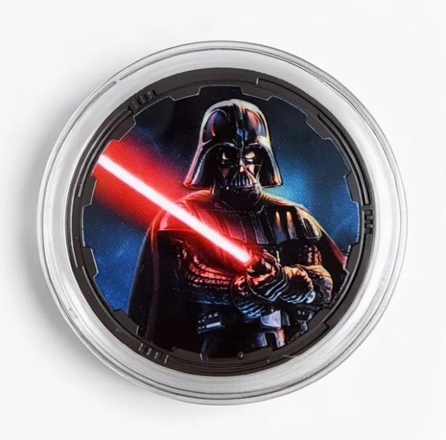 Darth Vader Disney medallion coin, front (Star Wars Trading Post, Downtown Disney District)