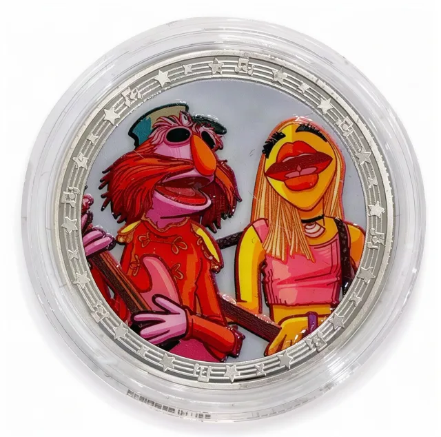 Floyd Pepper & Janice Disney medallion coin, front (Rock Around the Shop, Disney's Hollywood Studios)