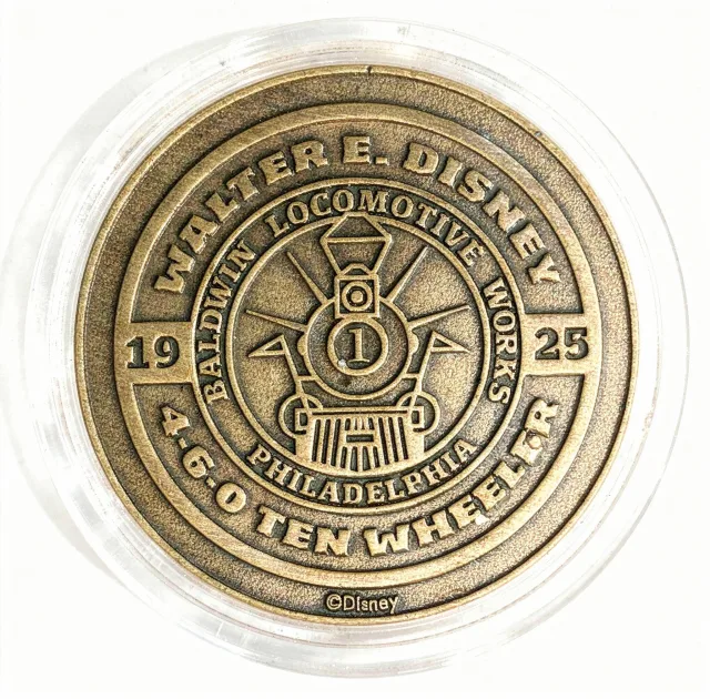 Engineer Mickey (Locomotive 58444) Disney medallion coin, back