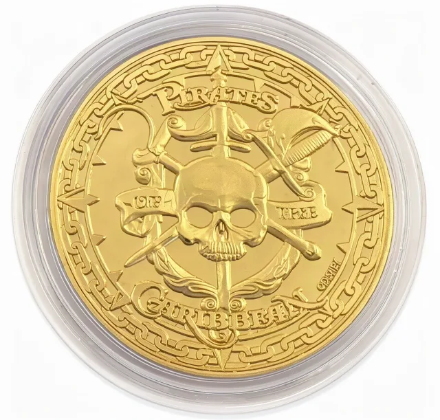 Pirate Stitch Disney medallion coin, back (Pieces of Eight, Disneyland Park)