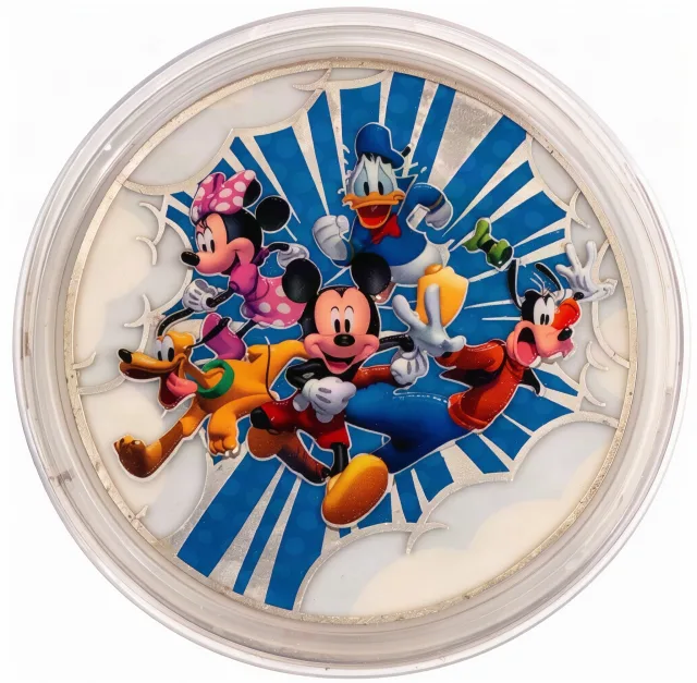 Mickey & Friends Running Disney medallion coin, front (Creations Shop, EPCOT)