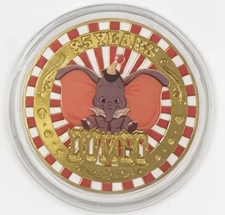 Dumbo 85 Years Disney medallion coin, front (Expo machine 1, D23 Expo 2026)