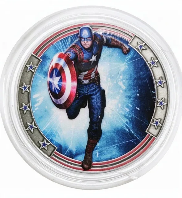 Captain America Disney medallion coin, front (The Collector's Warehouse, Disney California Adventure)
