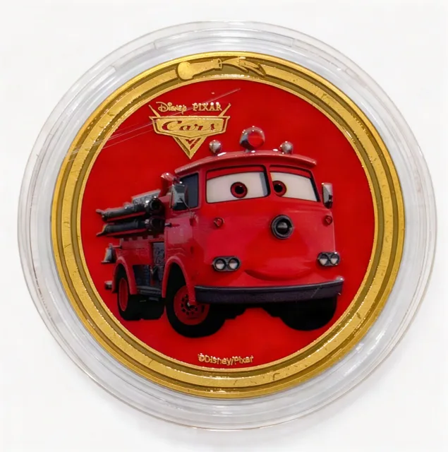 Red the Fire Truck Disney medallion coin, front (Main Street Firehouse, Magic Kingdom)