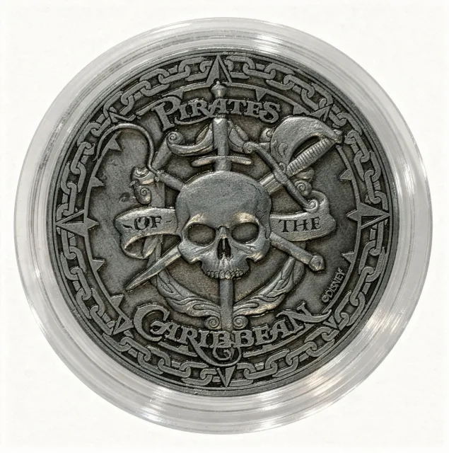 Pirate Goofy Disney medallion coin, back