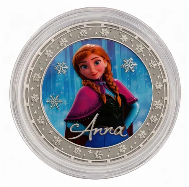 Anna Disney medallion coin, front (The Fjording (Norway Pavilion), EPCOT)