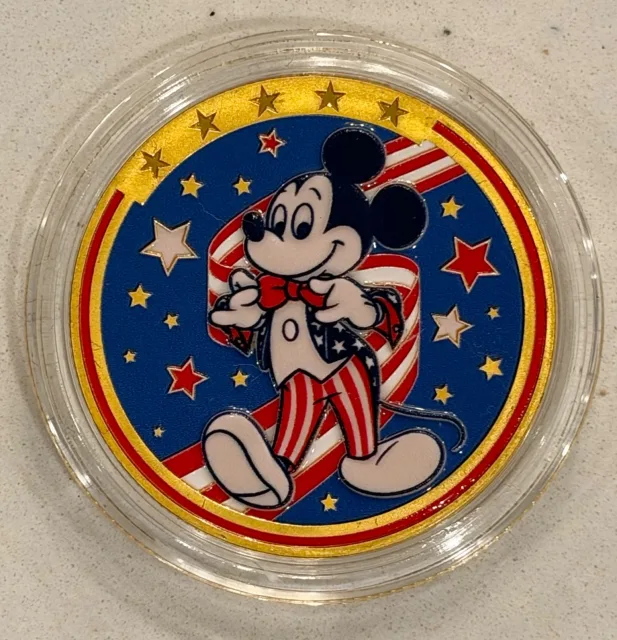 Patriotic Mickey Disney medallion coin, front (The Land Pavilion, EPCOT)