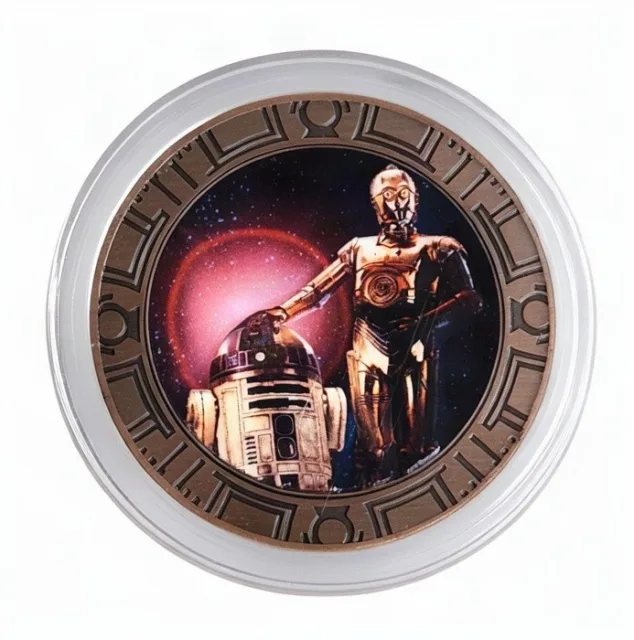 C-3PO & R2-D2 Disney medallion coin, front (Star Wars Trading Post, Downtown Disney District)