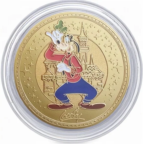 Goofy Disney medallion coin, front (Candy Palace / Penny Arcade, Disneyland Park)