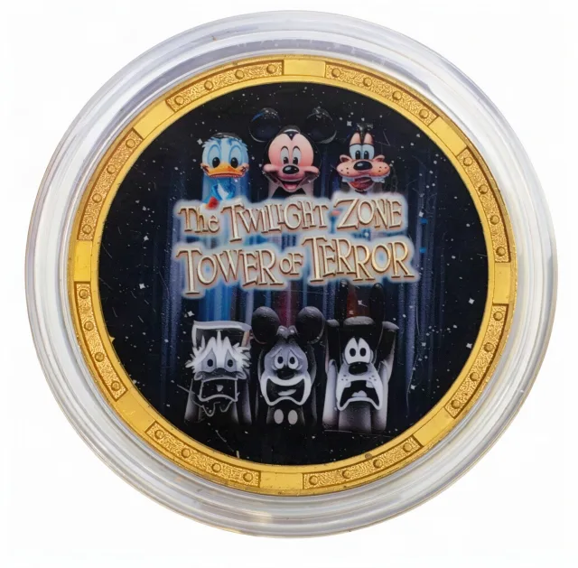 Mickey & Friends Tower Drop Disney medallion coin, front (Tower Hotel Gifts, Disney's Hollywood Studios)