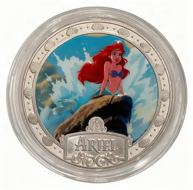 Ariel Disney medallion coin, front (Celebrity 5 & 10, Disney's Hollywood Studios)