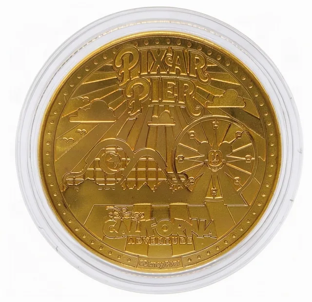 The Pixar Pier back of a Disney medallion coin (Bing Bong)